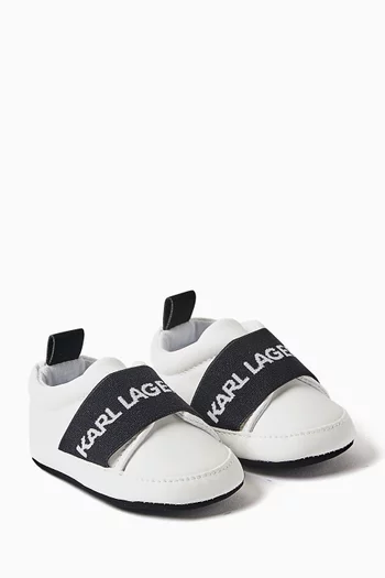 Logo Sneakers in Textile & Faux Leather