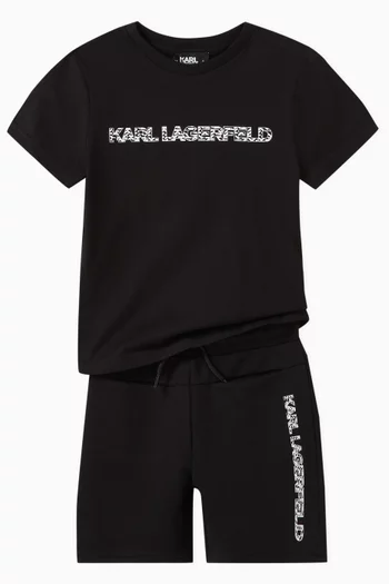 Logo Track Shorts in Cotton Blend