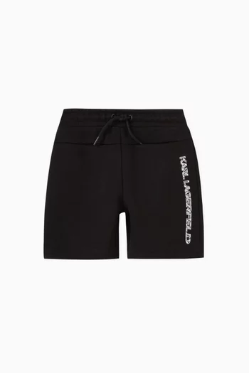 Logo Track Shorts in Cotton Blend