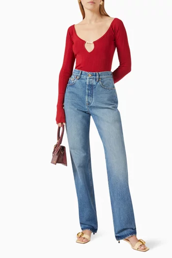 Le de-Nîmes Large Oversized Jeans in Denim