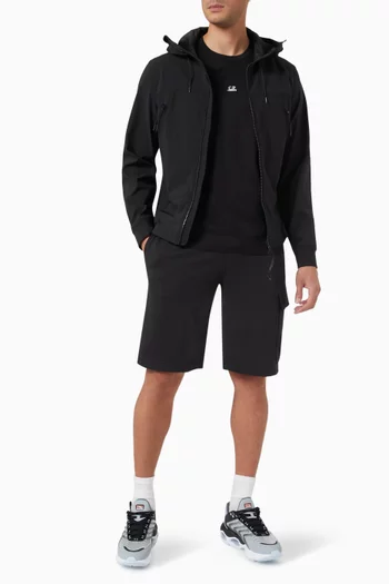 Diagonal Cargo Shorts in Cotton-fleece