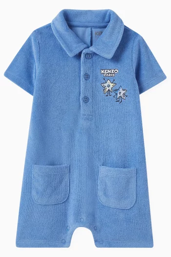Logo-embroidered Romper in Terrycloth