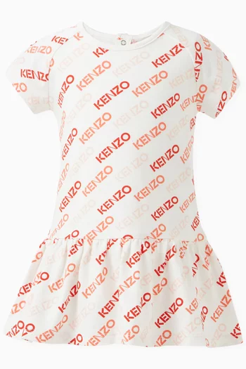 All-over Logo Dress in Cotton Jersey