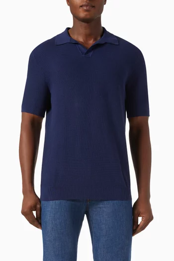 Open-collar Polo Shirt in Cotton-knit