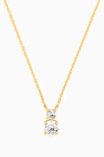 Round Diamond Drop Pendant Necklace in 18kt Gold