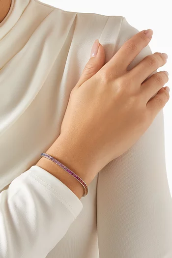 Rainbow Sapphire Tennis Bracelet in 18kt White Gold