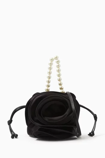 Medium Magda Pearl Bag in Silk-blend Satin