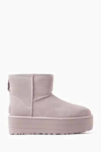Classic Mini Platform Ankle Boots in Suede