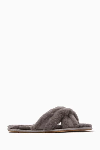Scuffita Flat Slides in Sheepskin