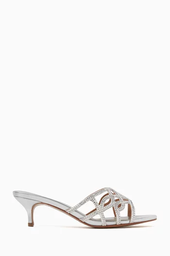 Nadege 55 Mules in Crystal-embellished Leather