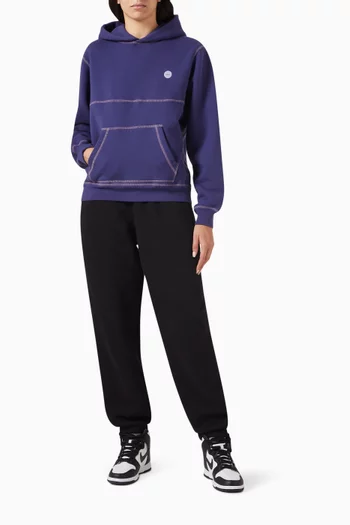 كنزة بغطاء رأس وحياكة بلون مغاير صوف قطني