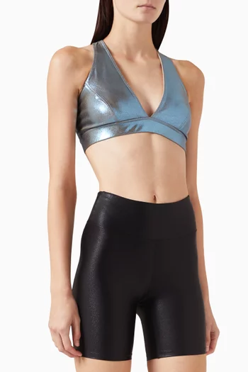 Radiance Sports Bra in Metallic Nylon