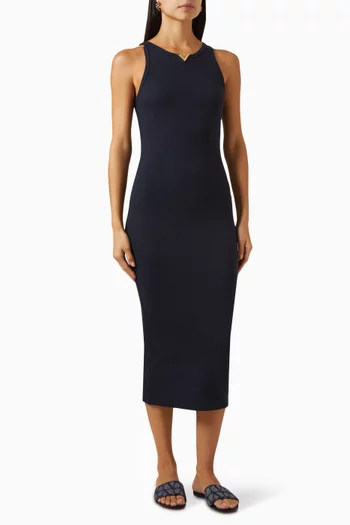 Valentino VLOGO Dress in Ribbed cotton-jersey