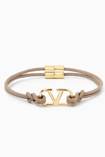 Valentino Garavani VLOGO Cord Bracelet in Leather