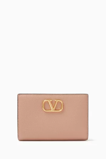 Valentino Garavani VLOGO French Flat Wallet in Leather