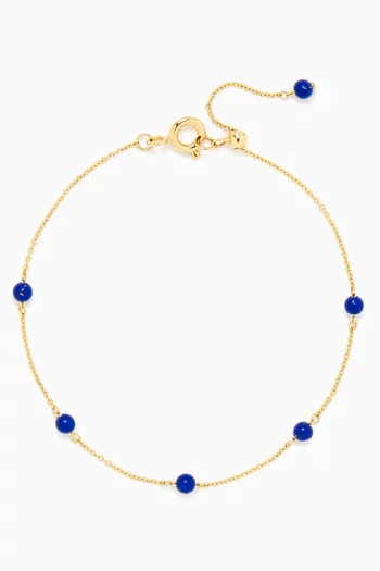 Lapis Bead & Chain Bracelet in 18kt Recycled Yellow Gold