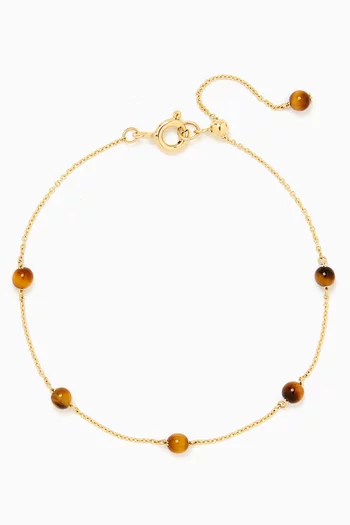 Tigers Eye Bead & Chain Bracelet in 18kt Recycled Yellow Gold