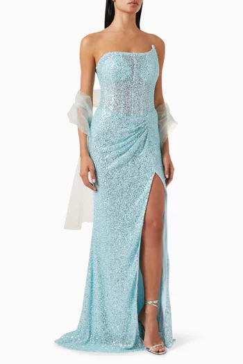 Sequin-embellished Corset Gown in Tulle