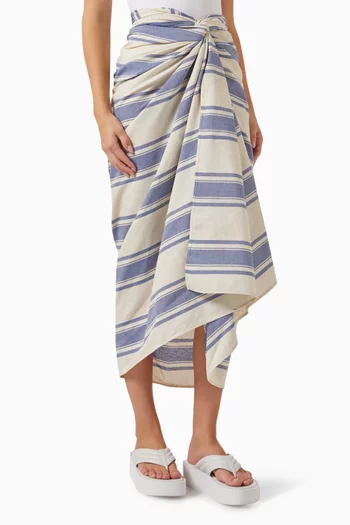 Striped Sarong in Linen Blend