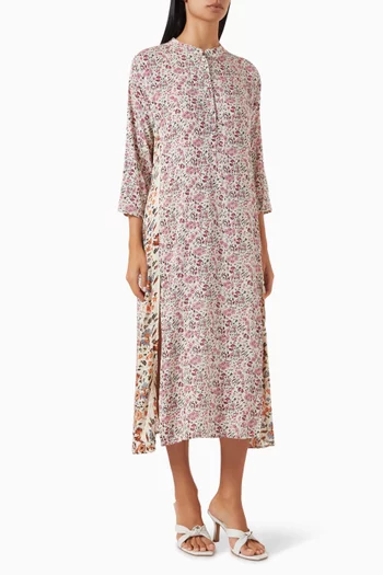 Isobel Floral-print Midi Dress in Rayon
