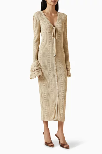 Knitted Midi Dress in Cotton-viscose