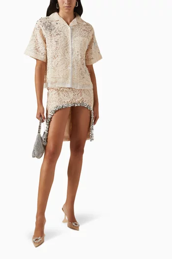 Crystal-embellished Shirt in Lace