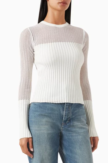 Ribbed Pullover in Viscose-blend