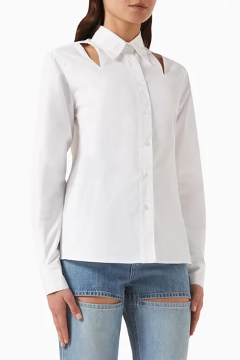 Front Cut-out Shirt in Cotton