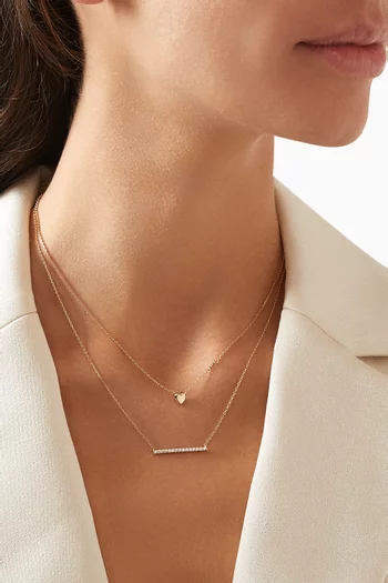 Premium Layered Heart Necklace in Rose Gold-plated Silver
