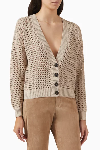 Netted Cardigan in Cotton-blend
