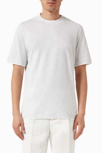Contrasting Trim T-Shirt in Cotton