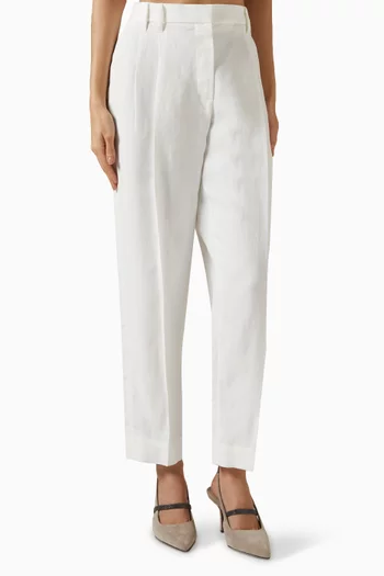 High-waist Cropped Pants in Viscose