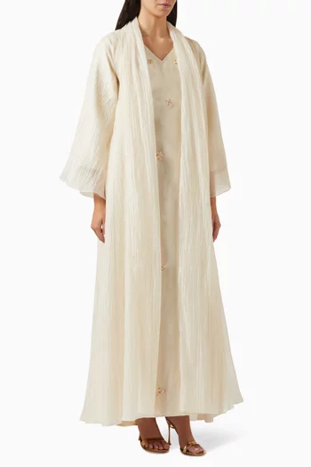 3-piece Embellished Abaya Set in Organza & Tulle