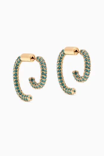 Mini Luna Indicolite Earrings in 12kt Gold-plated Brass