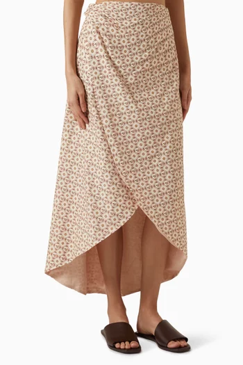 Siboney Bio Wrap Midi Skirt in Cotton