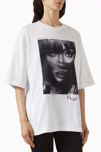 x Naomi Dropped-shoulders T-shirt in Interlock Cotton