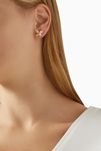 Social Butterfly Stud Earrings in Plated Metal