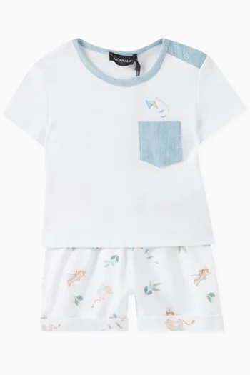 Printed Romper Gift Set in Cotton