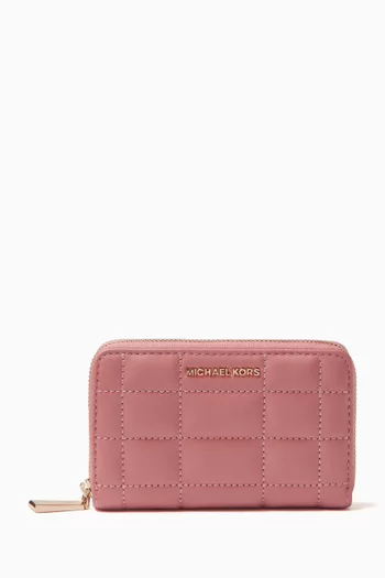 Small Jet Set Card Case in Quilted Leather