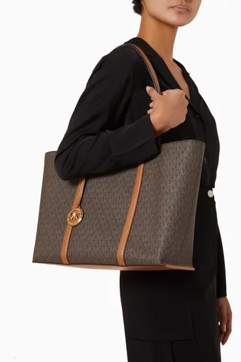 Large Temple Tote Bag in Coated Canvas