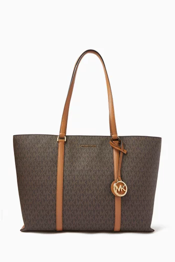 Large Temple Tote Bag in Coated Canvas