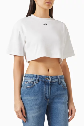 Off Stamp Crop Top in Stretch-cotton