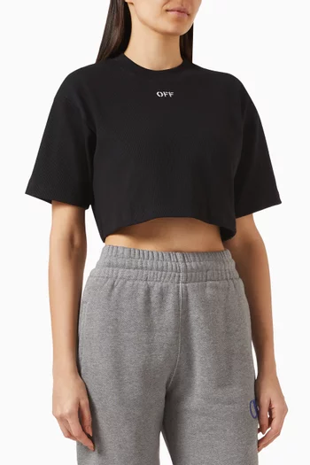 Off Stamp Crop Top in Stretch-cotton