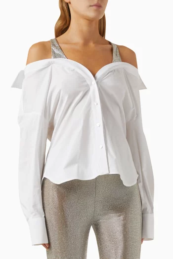 Crystal-embellished Shirt in cotton