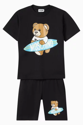 Teddy Bear T-shirt & Shorts Set in Cotton