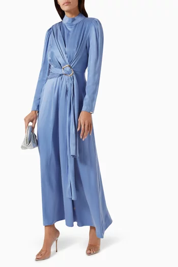 فستان كيندرا طويل بحزام ستان