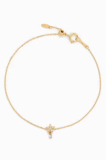 Selene Star Pavé Diamond Bracelet in 18kt Yellow Gold