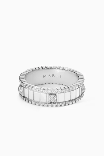 Life Full Diamond Ring in 18kt White Gold