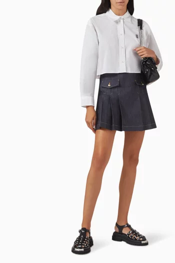 Kim Cropped Shirt in Cotton Poplin