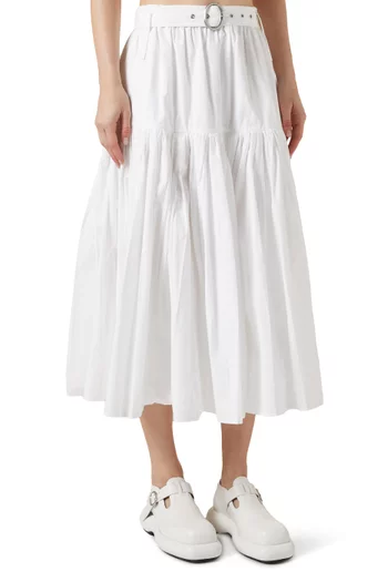 Belted Skirt in Organic Cotton